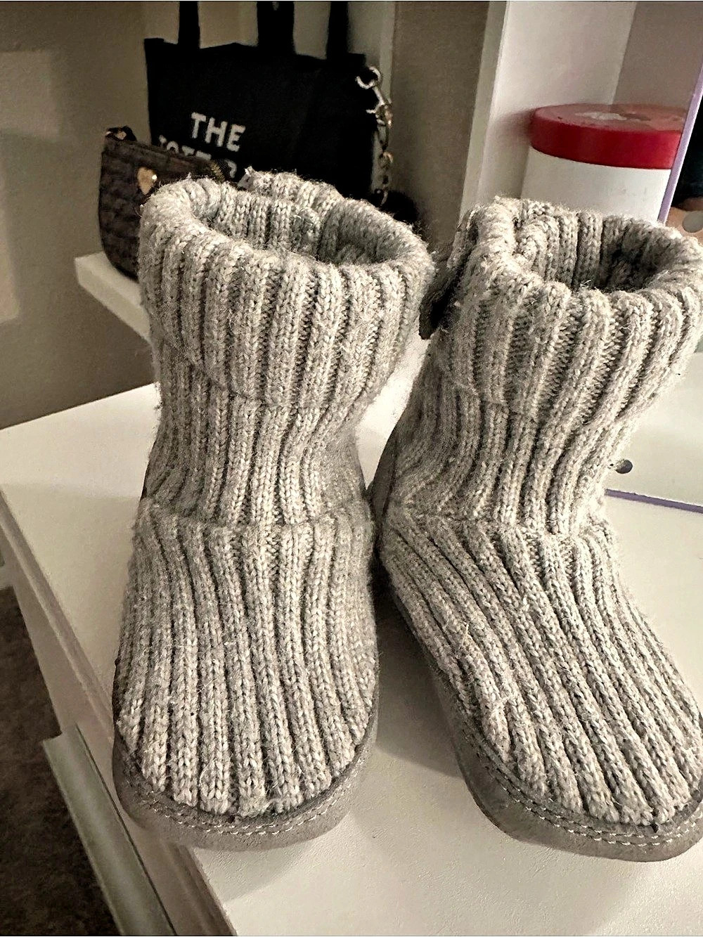 UGG Classic Short II Knit Cuff Boots Gray 02/03